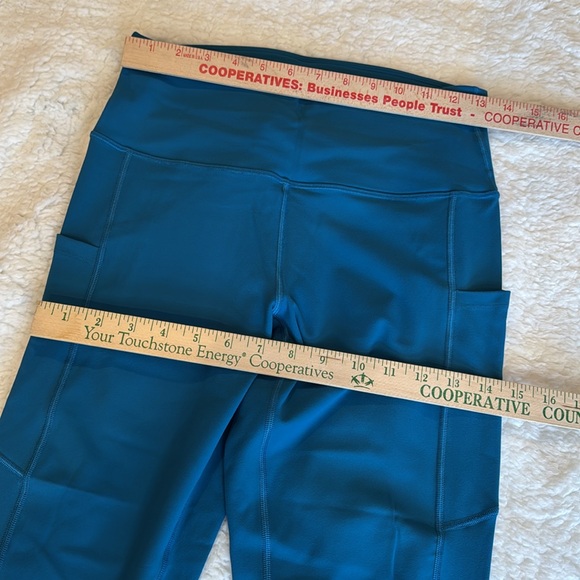Amazon iuga high waist yoga pants peacock blue women’s size medium NWT - Picture 3 of 11